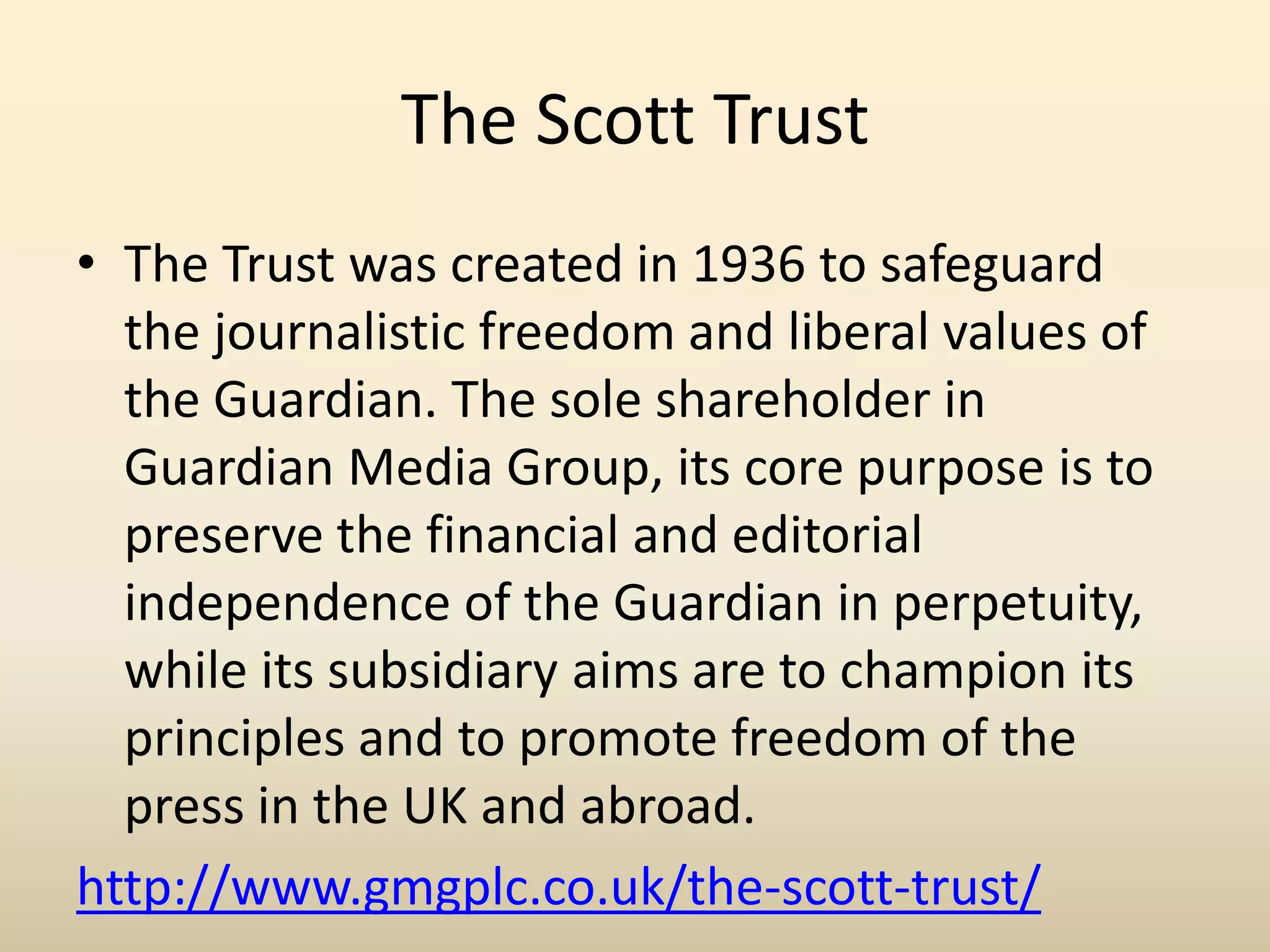 Ownership and Funding in Print industry