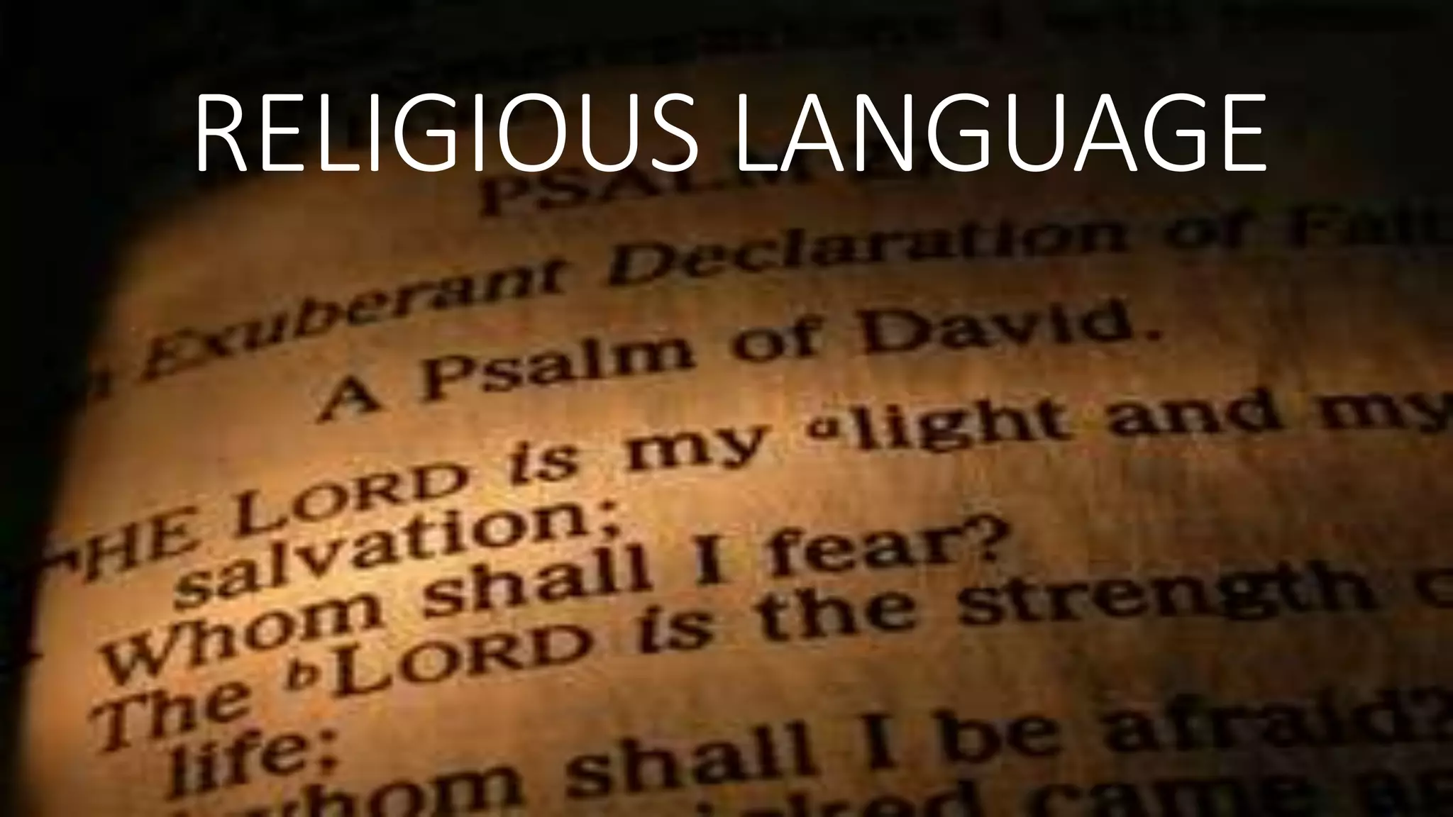 RELIGIOUS LANGUAGE
 