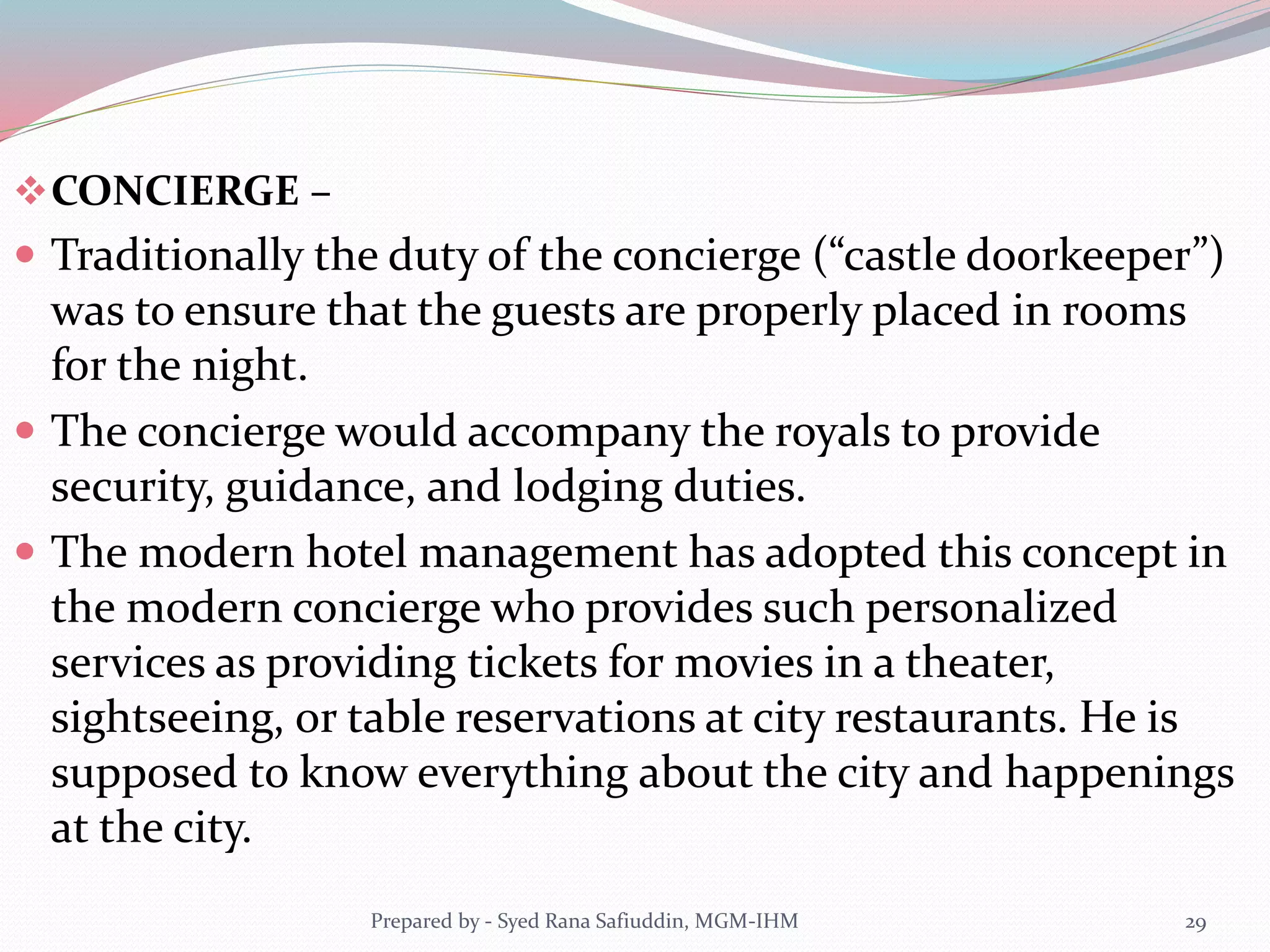 Role of Front Office