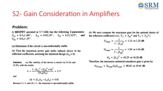 S2- Gain Consideration in Amplifiers
Problem:
 