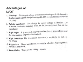 Advantages of
LVDT
 