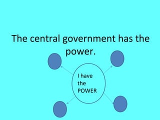 The central government has the
             power.

              I have
              the
              POWER
 