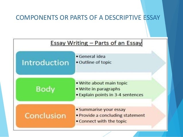 what are the components of a descriptive essay