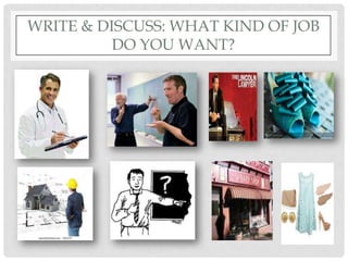 WRITE & DISCUSS: WHAT KIND OF JOB
          DO YOU WANT?
 