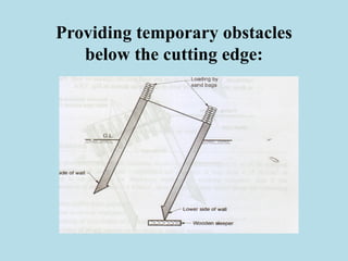 Providing temporary obstacles
below the cutting edge:
 