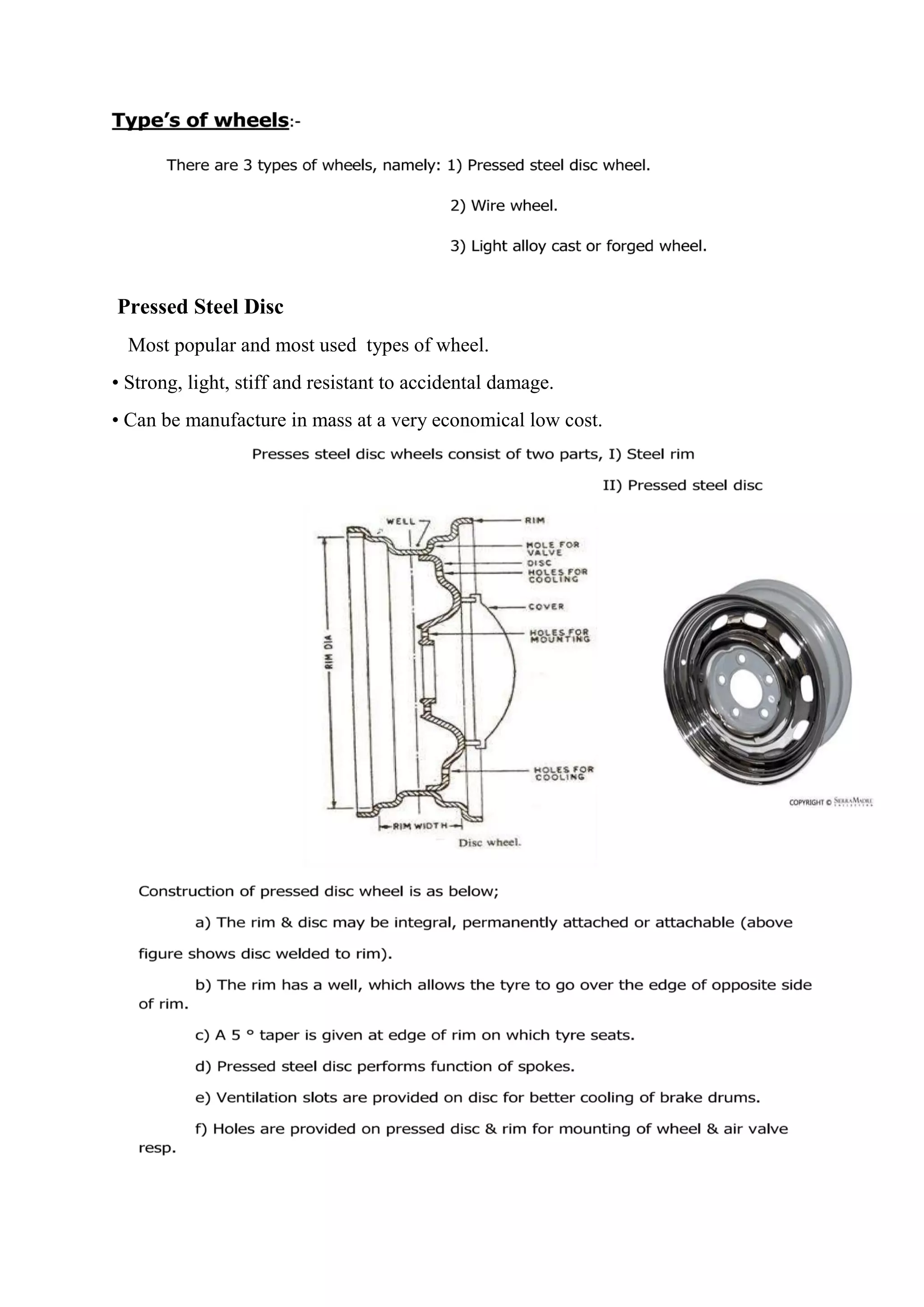 Unit 3 : Wheels,Tyre and Braking System | PDF