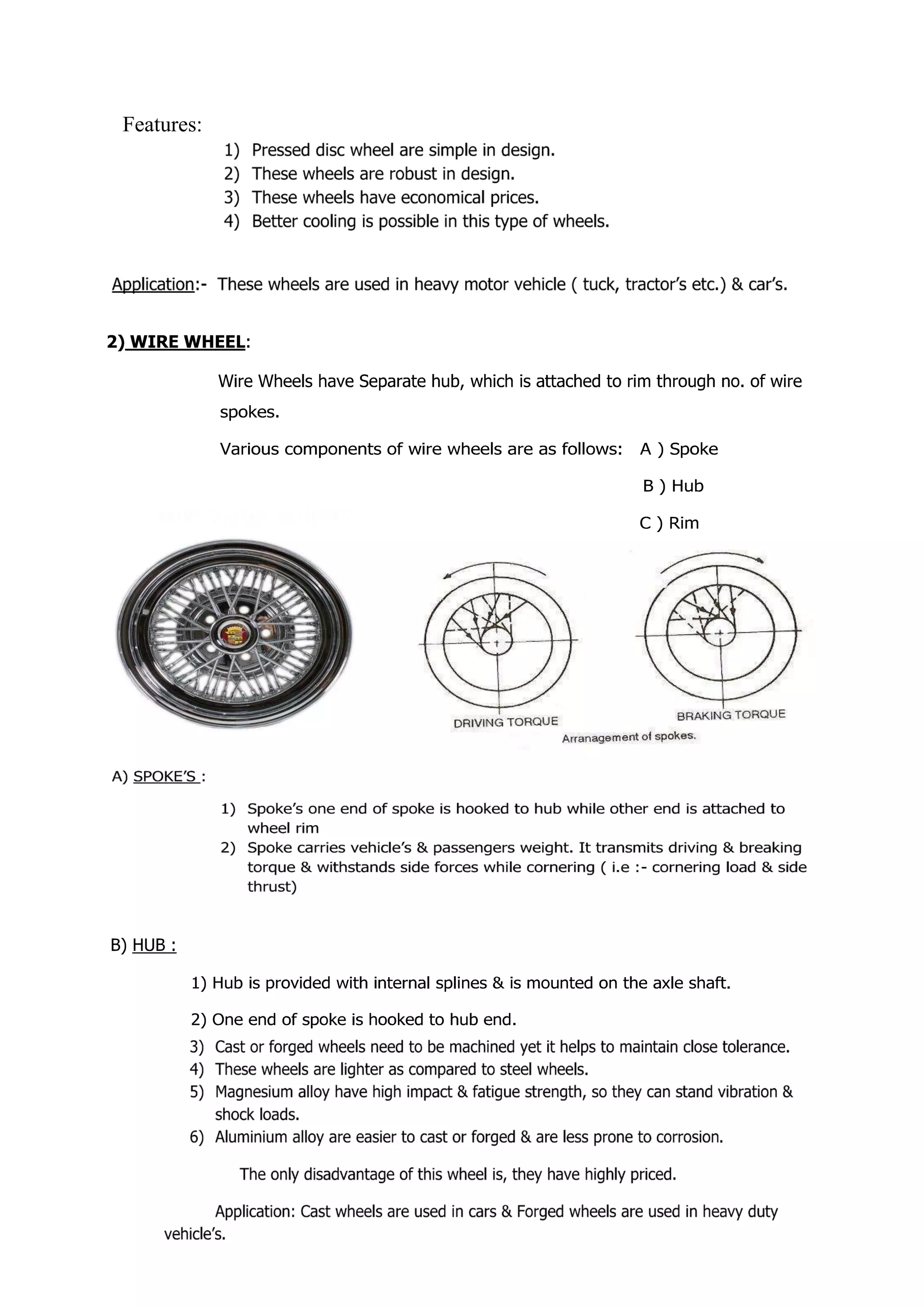 Unit 3 : Wheels,Tyre and Braking System | PDF