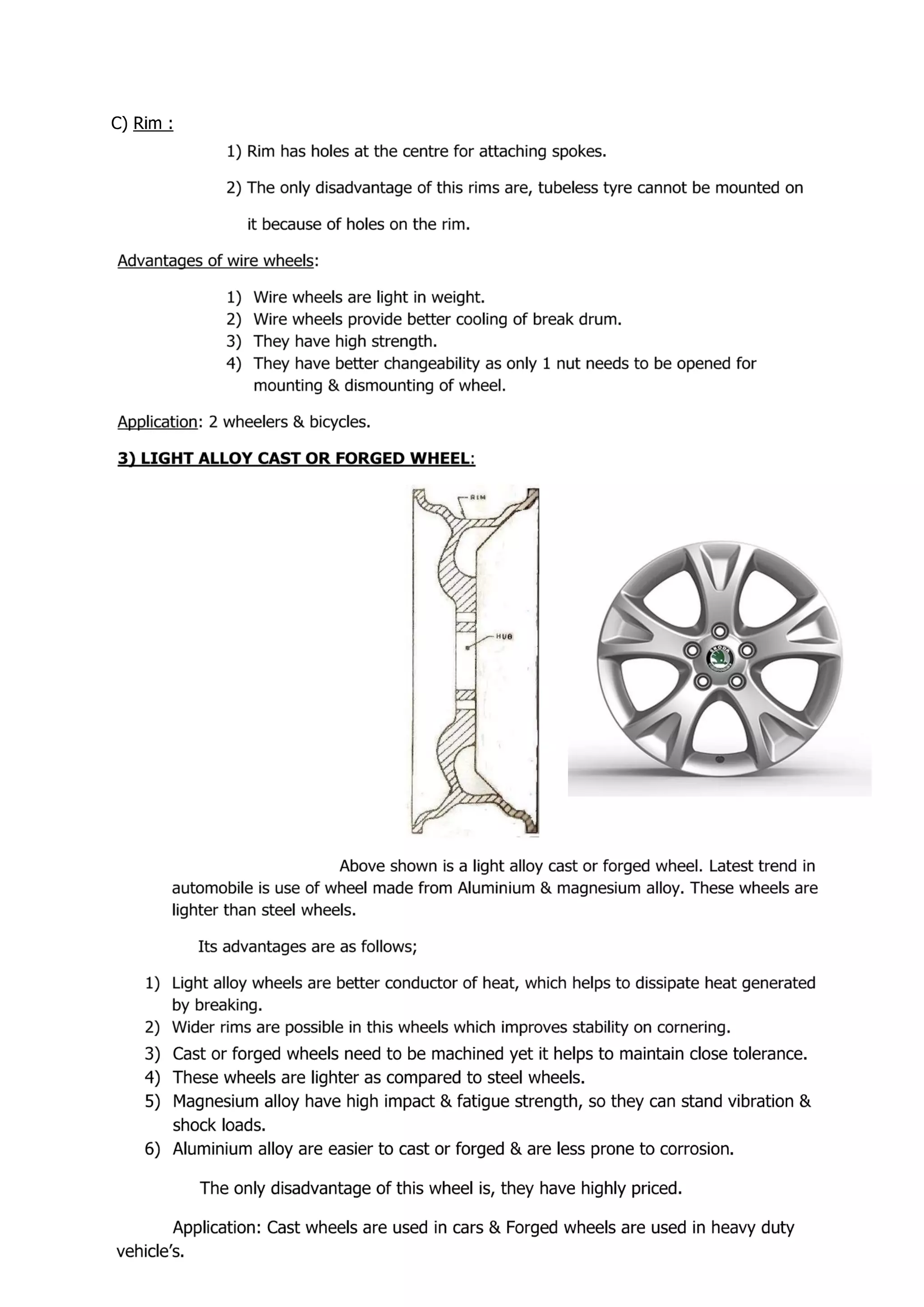 Unit 3 : Wheels,Tyre and Braking System | PDF