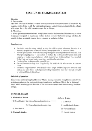 Unit 3 : Wheels,Tyre and Braking System | PDF