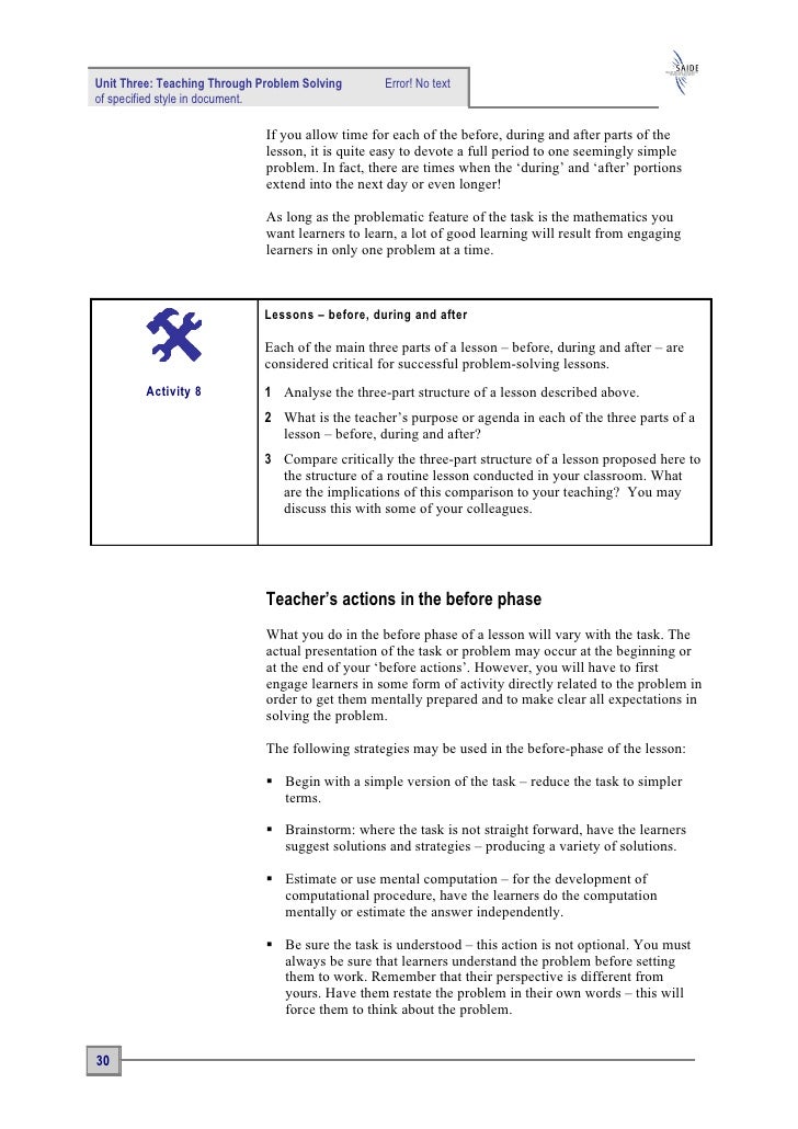 Ace maths unit three teaching through problem solving word 