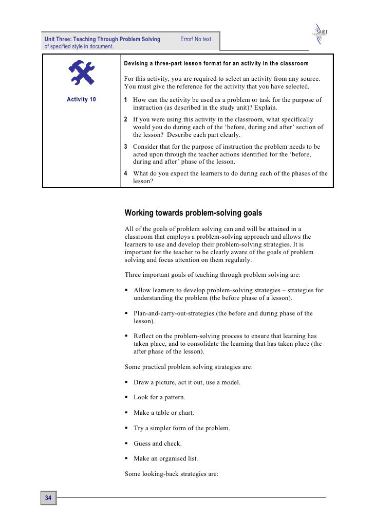 Ace Maths Unit Three: Teaching Through Problem Solving (word)
