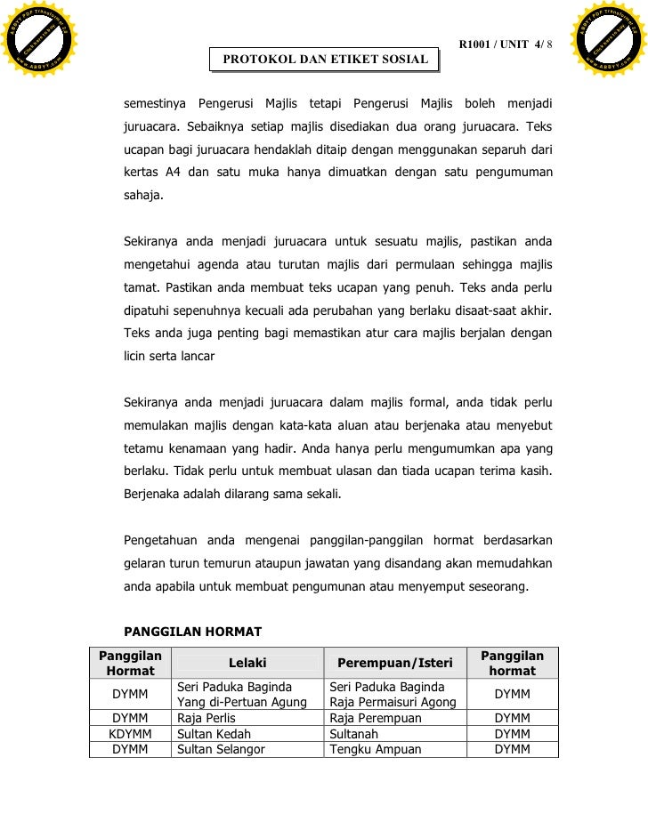 Unit 4 Protokol Etika Sosial