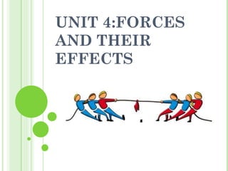UNIT 4:FORCES
AND THEIR
EFFECTS
 