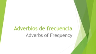 Adverbios de frecuencia 
Adverbs of Frequency 
 