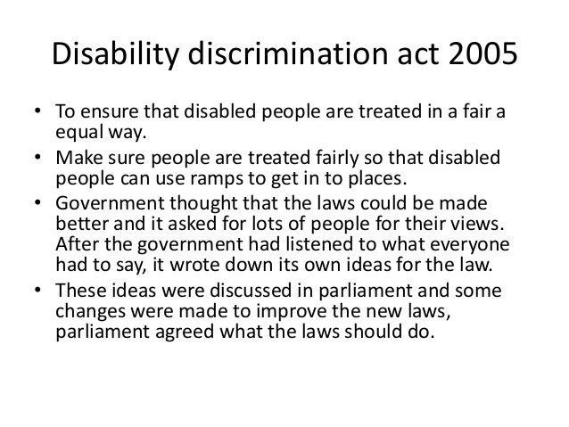 unit 4 disability act 2005