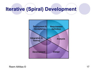 Reem AlAttas © 17
Iterative (Spiral) Development
 
