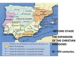THE EXPANSION
OF THE CHRISTIAN
KINGDOMS
XI – XIII centuries.
SECOND STAGE
 