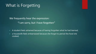 Forgot Expression educational psychology | PPTX