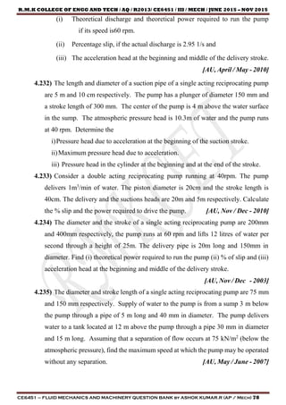 CE6451 - FLUID MECHANICS AND MACHINERY UNIT - IV NOTES | PDF
