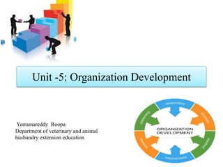 Unit -5: Organization Development
Yerramareddy Roopa
Department of veterinary and animal
husbandry extension education
 