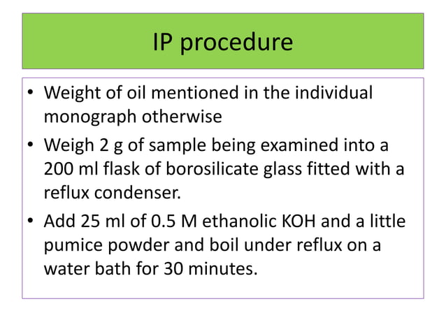 Analysis of oils and fats | PPTX