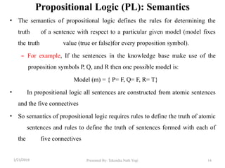 Sentence Logic unit4-201122144302 knowledge representation | PPTX
