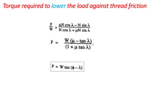 Unit 4 Design of Power Screw and Screw Jack | PDF