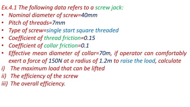 Unit 4 Design of Power Screw and Screw Jack | PDF