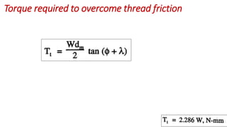 Threaded Friction Unit 4 Design of Power Screw and Screw Jack | PDF
