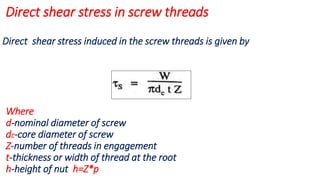 Unit 4 Design of Power Screw and Screw Jack | PDF
