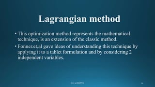 optimization techniques in pharmaceutical product development | PPTX