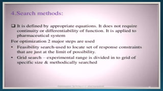 optimization techniques in pharmaceutical product development | PPTX