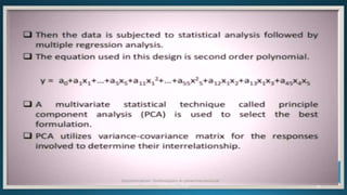 optimization techniques in pharmaceutical product development | PPTX