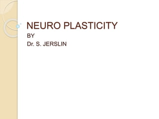 NEURO PLASTICITY
BY
Dr. S. JERSLIN
 