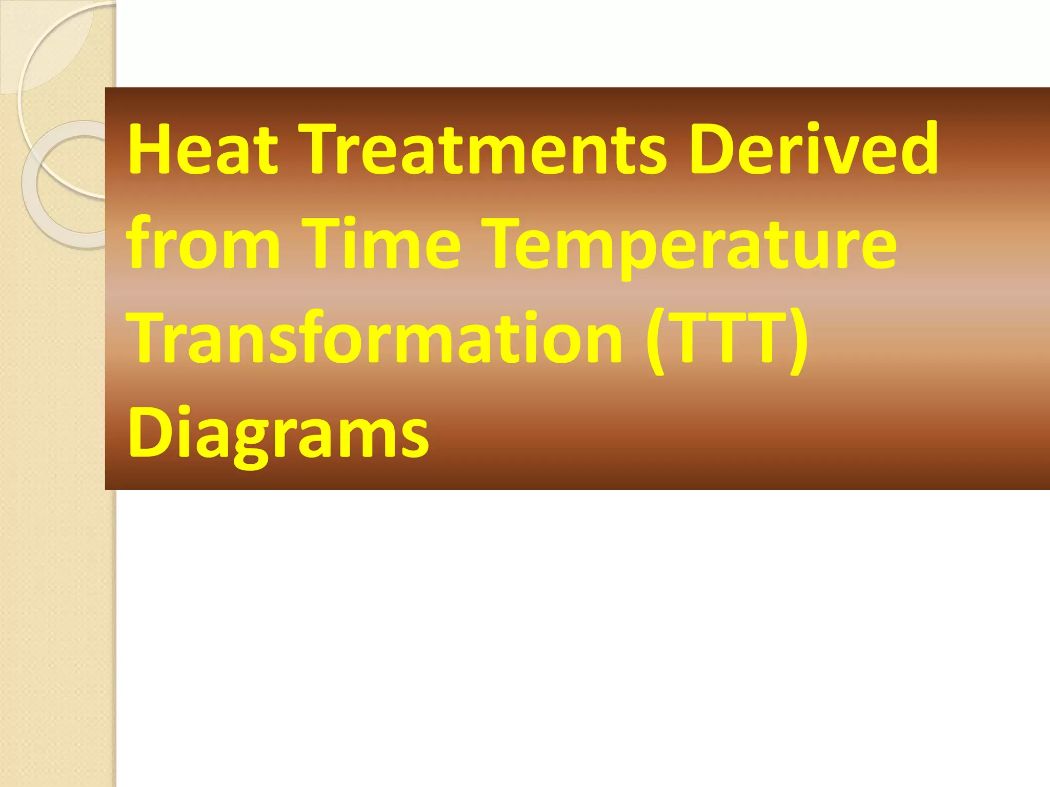 Heat Treatments Derived
from Time Temperature
Transformation (TTT)
Diagrams
 