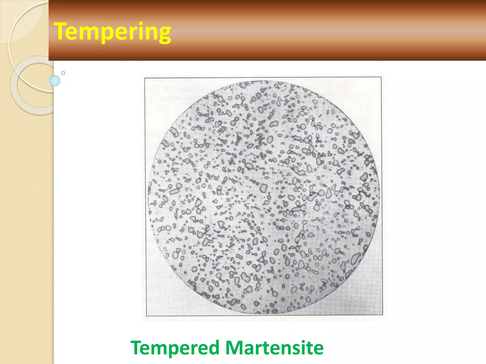 Tempering
Tempered Martensite
 