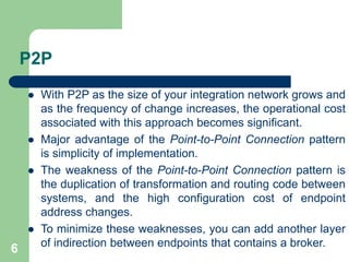 6
P2P
 With P2P as the size of your integration network grows and
as the frequency of change increases, the operational c...