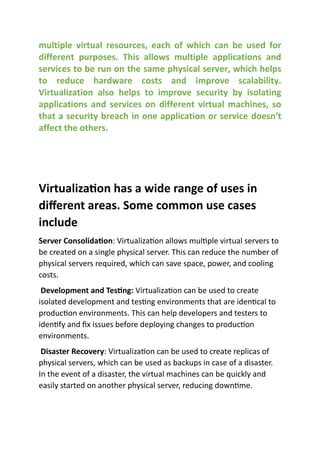 Virtualization in Cloud | DOCX | Computing | Technology & Computing