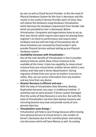Virtualization in Cloud | DOCX