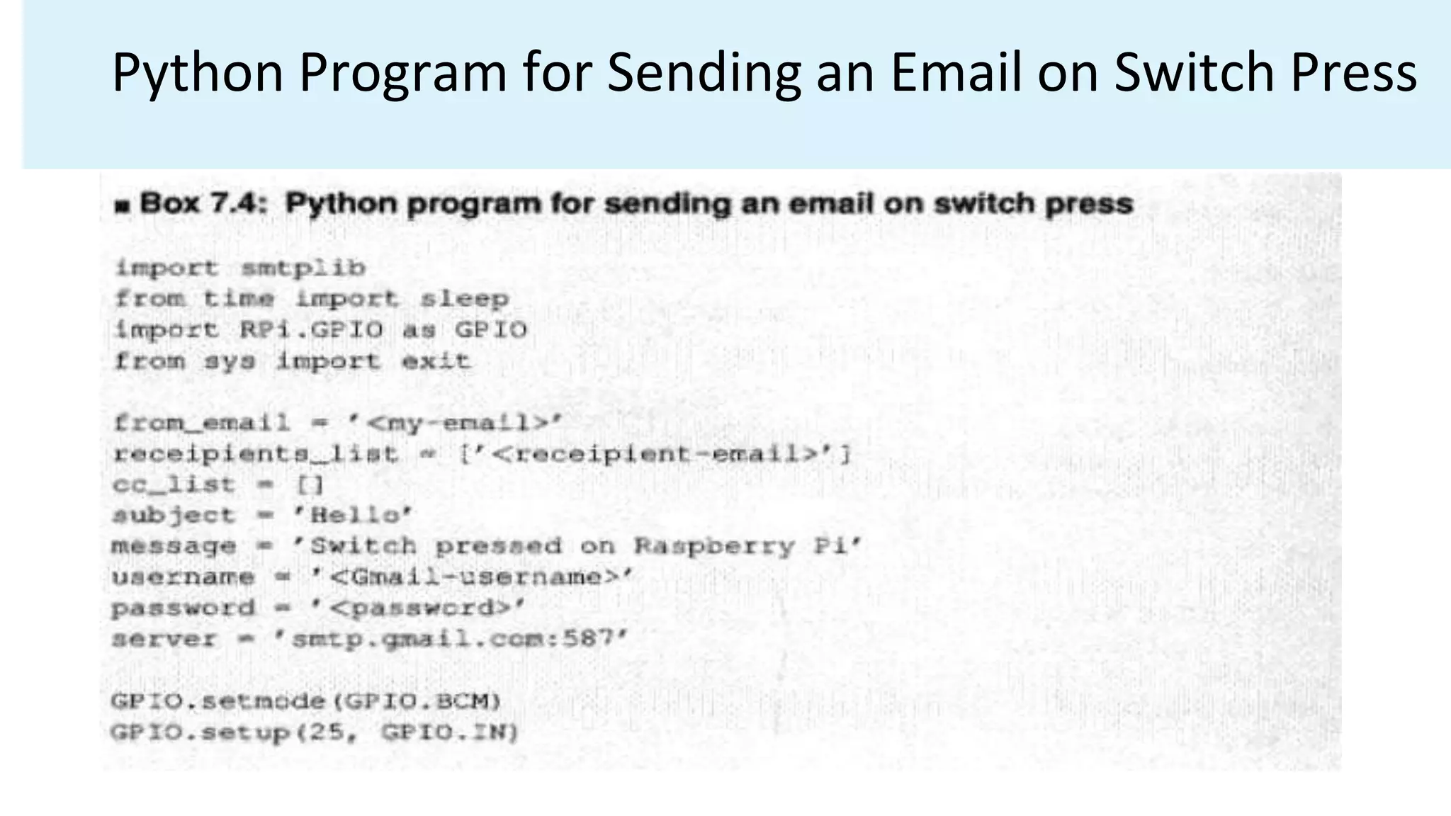 Python Program for Sending an Email on Switch Press
 