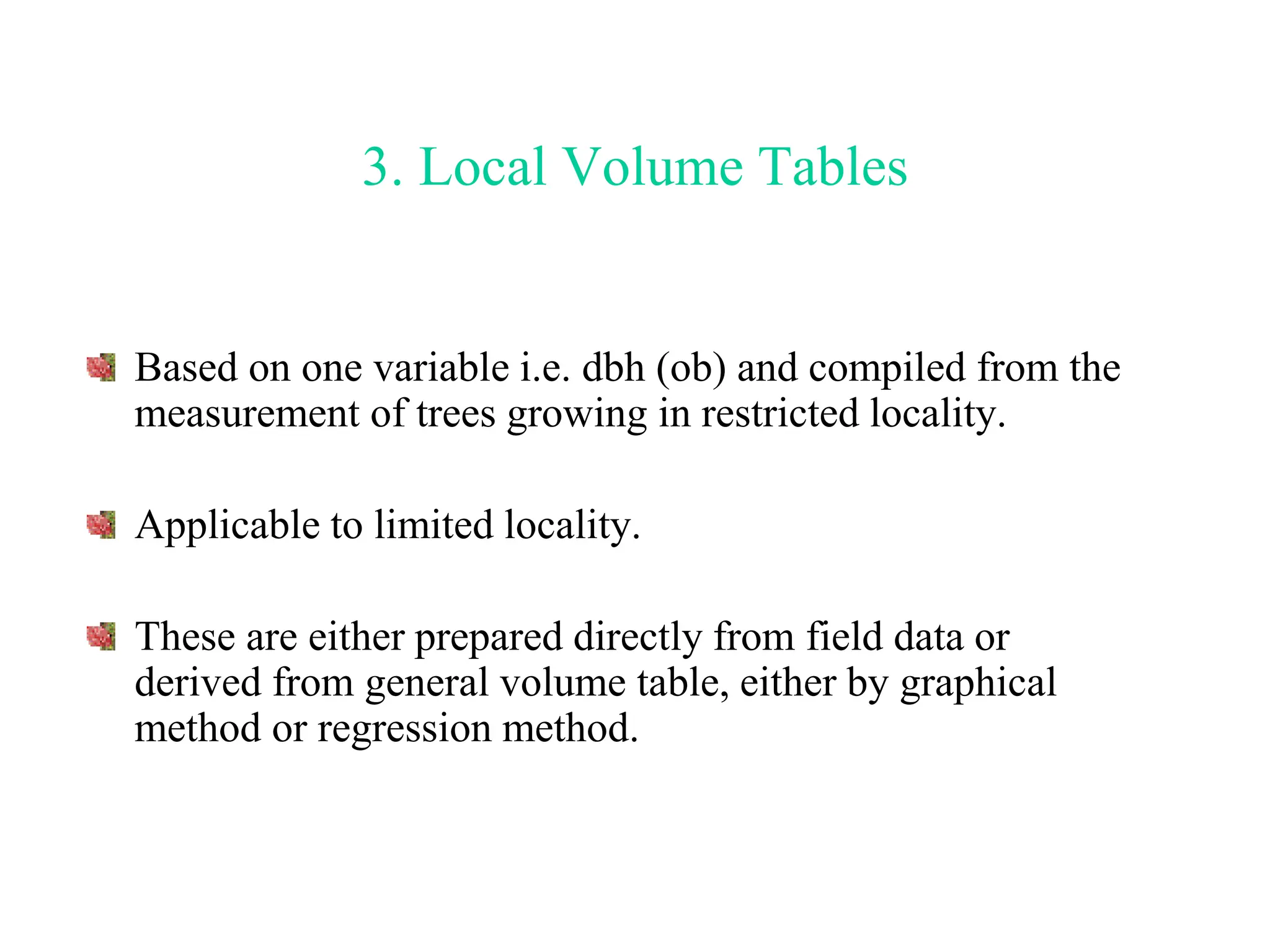 local volume table and general volume table preparation | PPT
