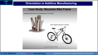 UNIT
4
Dr. Kiran Wakchaure ADDITIVE Manufacturing SANJIVANI COLLEGE OF ENGINEERING, KOPARGAON 39
Orientation in Additive Manufacturing
 