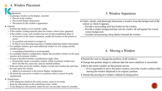 4. Window Placement
5. Window Separation
6. Moving a Window
 