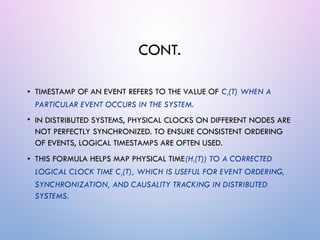 Unit- 4, Time and Global States Clocks, events and process states | PPT