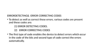 Error Correcting Code Pc basic electrical and electronics unit 4 dlc | PPTX