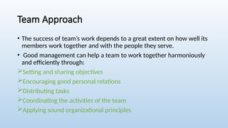 Service Team Approach Unit 4.Organization Theory and Health service management.pptx