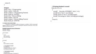STRUCTURES AND UNIONS IN C PROGRAMMING LANGUAGE | PPTX
