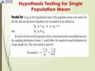 Comprehensive Guide to Hypothesis Testing in Inferential Statistics | PPTX