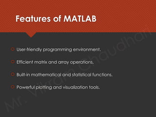 Comprehensive Introduction to MATLAB: Environment, Matrices, Functions ...