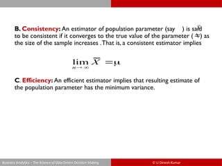 Consistent Analytics Comprehensive Guide to Sampling and Estimation in Business Analytics | PPTX